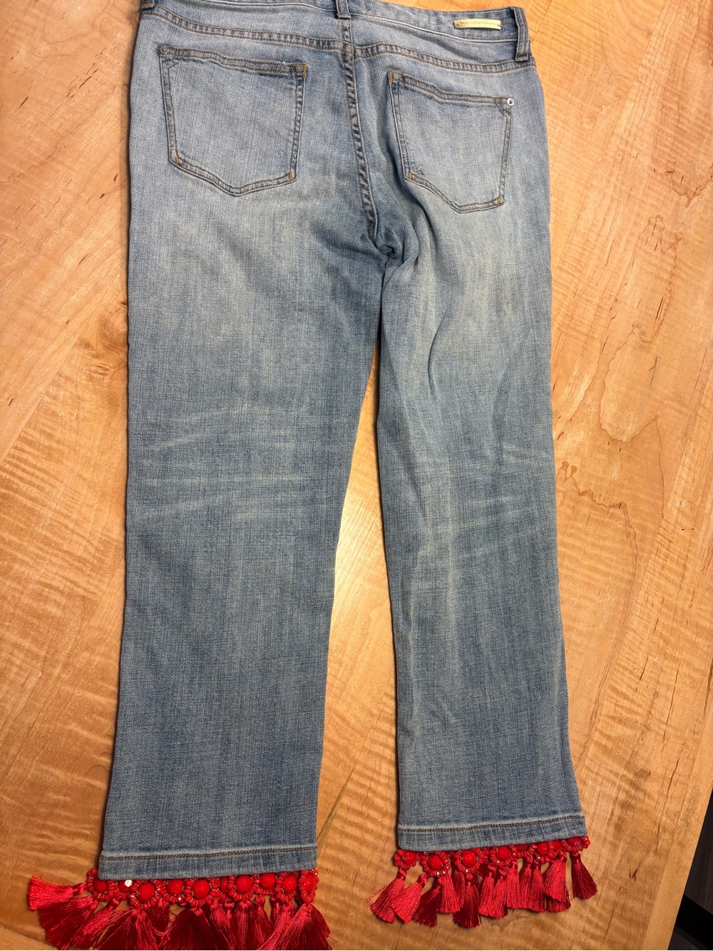 Pilcro and the Letterpress Mid-Rise Slim Tasseled Boyfriend Jeans - Picture 3 of 4